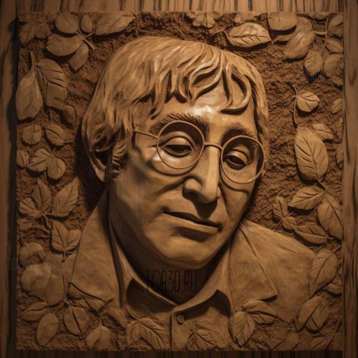 john lennon 3 stl model for CNC